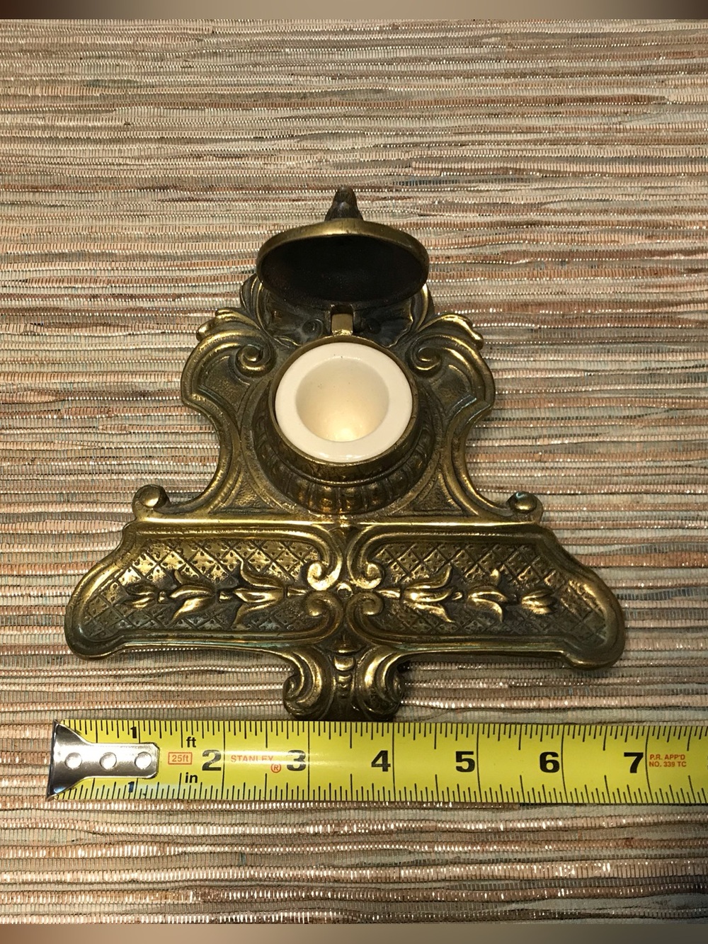 Lovely Sea Shell Design Brass Ink Well Classy Desk Accessory